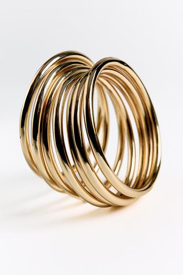 PACK OF METALLIC BANGLES - Golden by Zara - Image 4