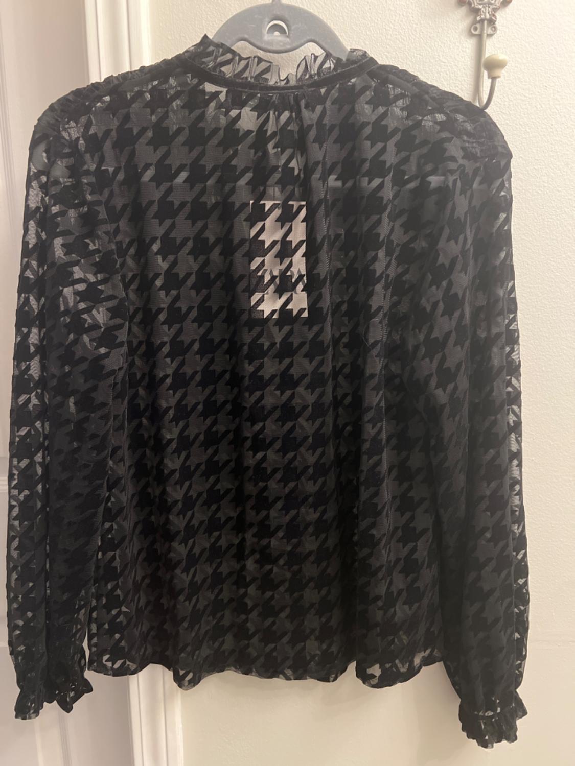 FLOCKED HOUNDSTOOTH BLOUSE - Image 2