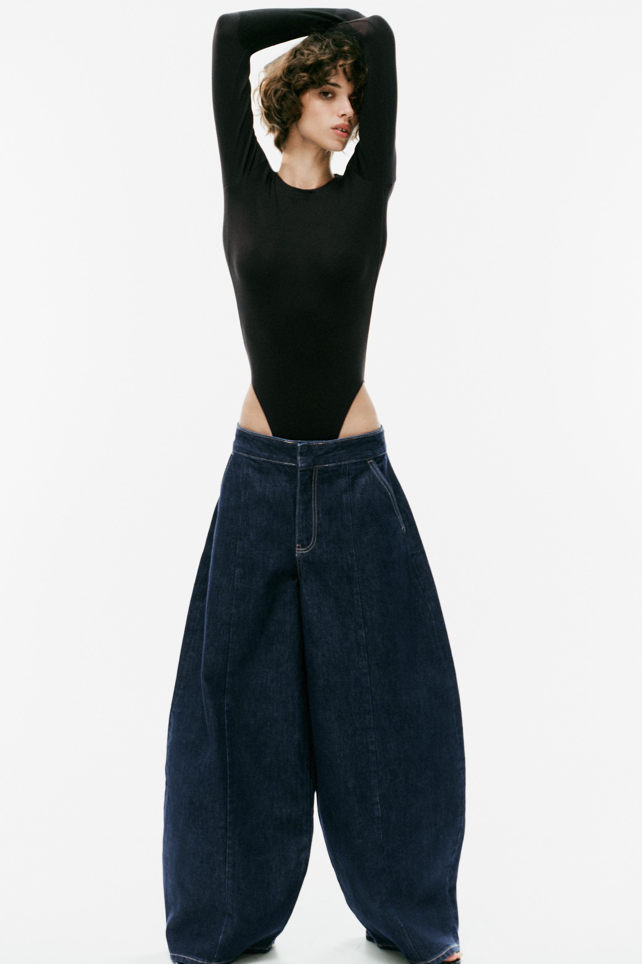 Женские джинсы Zara TRF SEAMED BALLOON JEANS — фото 2