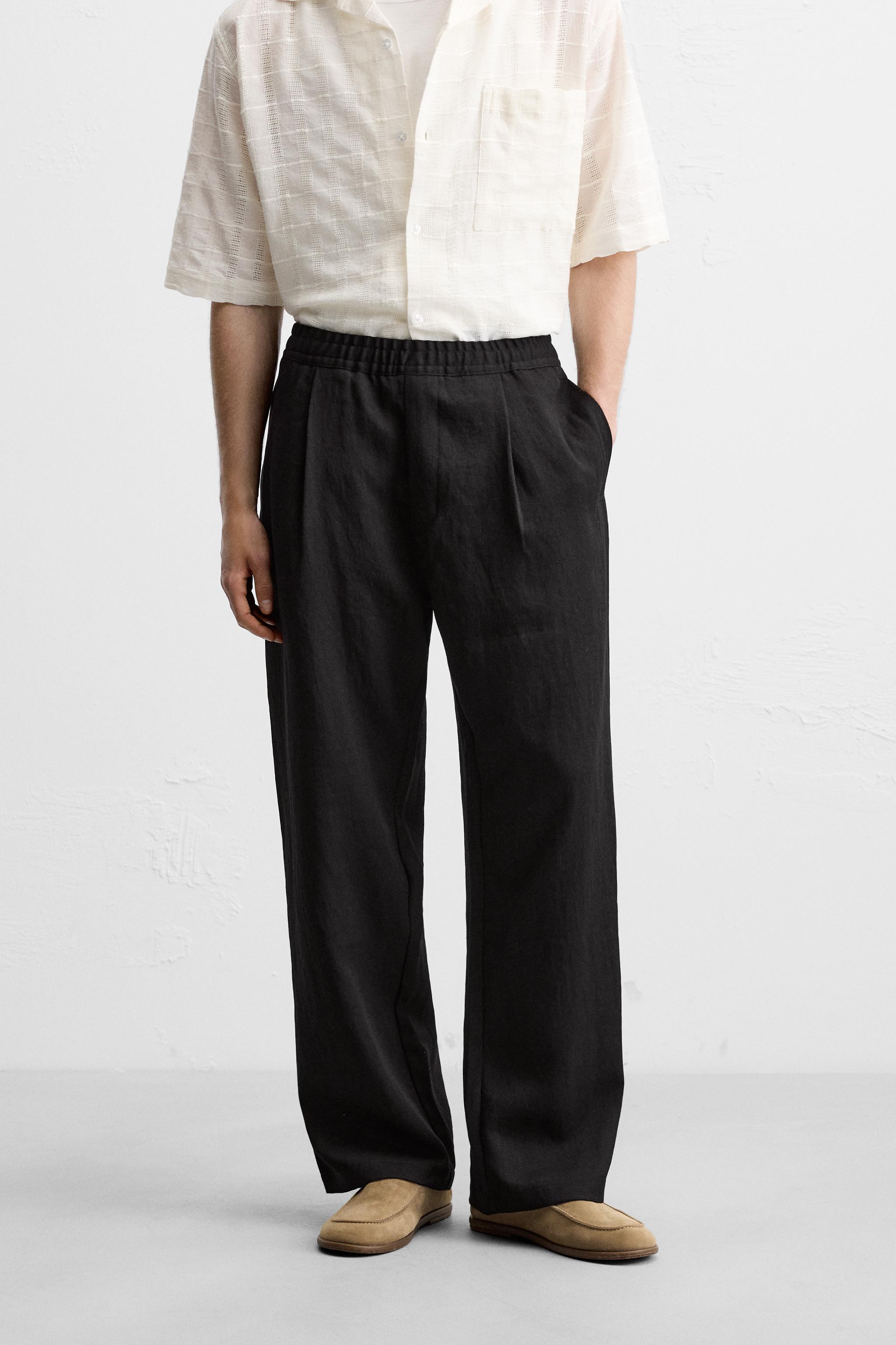 【ZARA】プリーツ入りサテン風フルイドパンツ 1067/503/700 プリーツ入りサテン風フルイドパンツ - ブラウン | ZARA Japan
