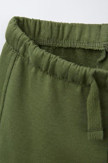 TWO-PACK OF STRAIGHT STRIPED AND PLAIN BERMUDA SHORTS - Green by Zara - Image 3