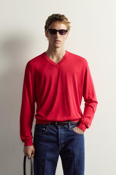 LIGHTWEIGHT 100% SILK JUMPER AARON LEVINE X ZARA - Red by Zara