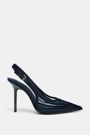 Zara COMBINATION HEELED SHOES - Blue