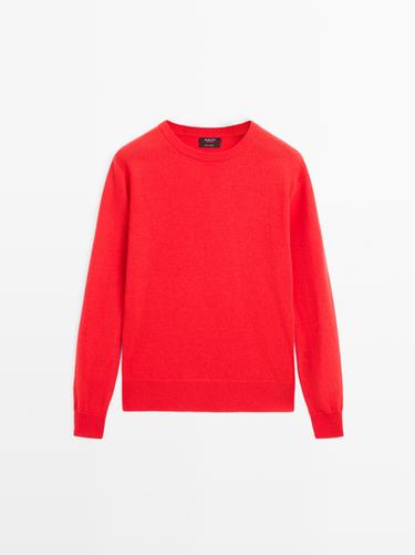 Jersey punto cuello redondo 100% cashmere - Rosa flúor de Zara