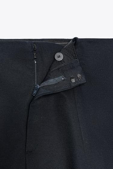 ZW COLLECTION CROP BALLOON TROUSERS - Navy blue by Zara