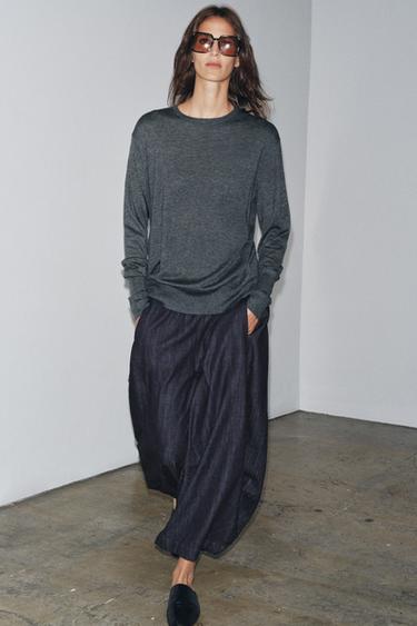 WOOL KNIT KNOT JUMPER - Grey by Zara