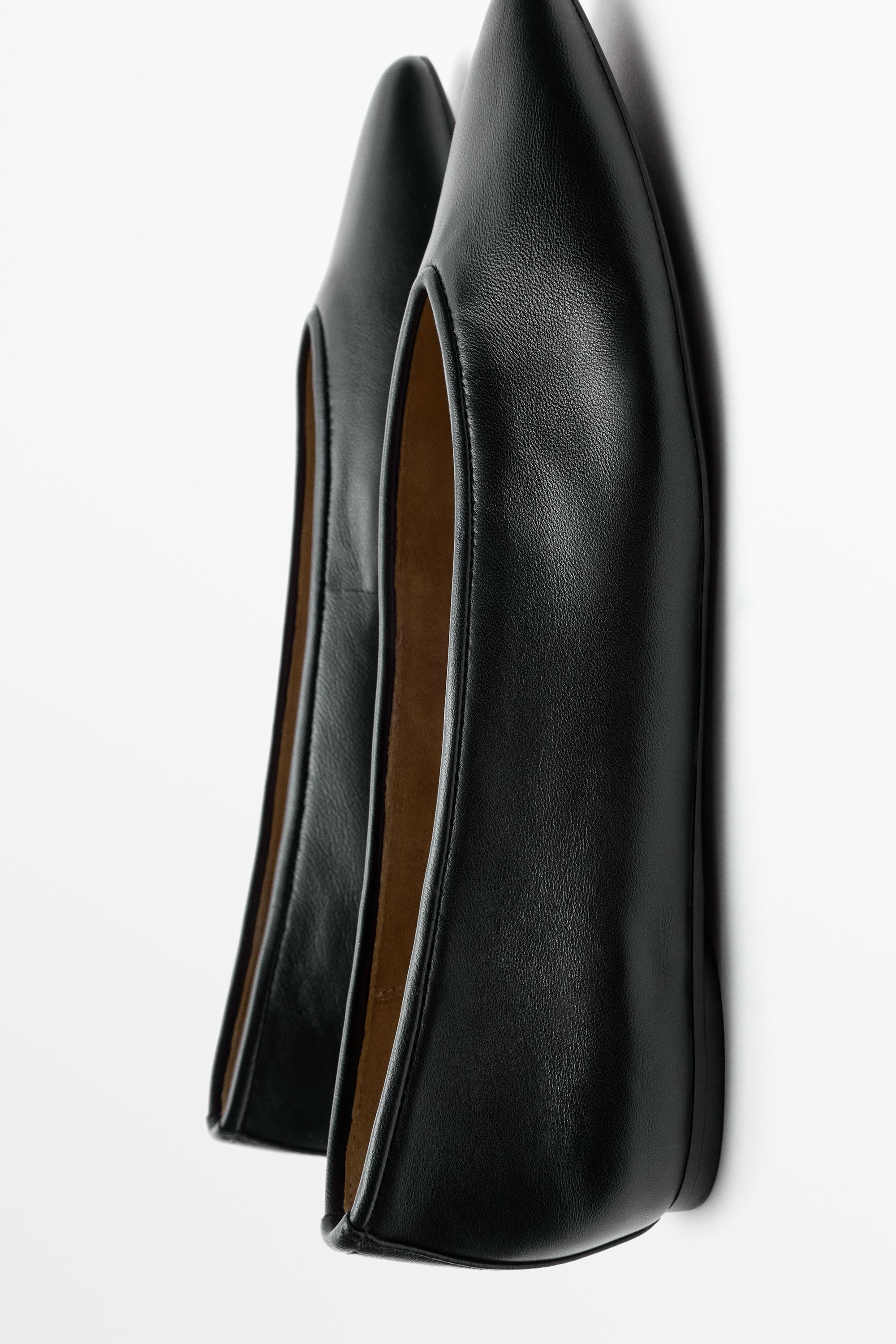 Soft leather pointed toe ballerina