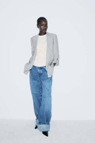 BLAZER WITH TURN-UP SLEEVES - Grey by Zara - Image 0