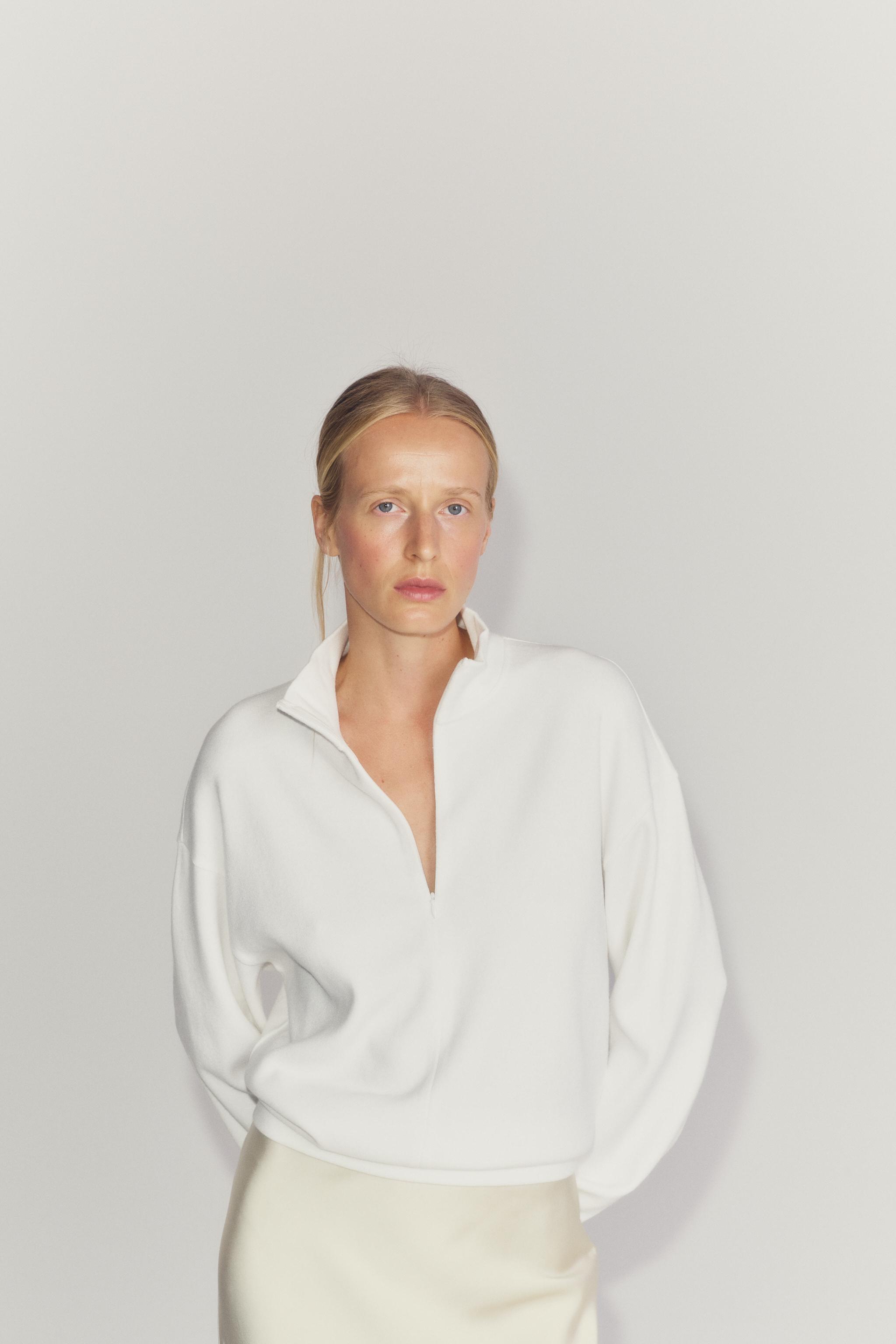 ZIP SWEATSHIRT — White