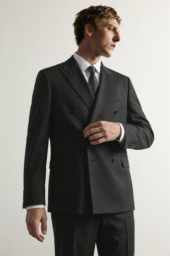 COSTUME BLAZER CROISÉ - Noir de Zara - Image 4