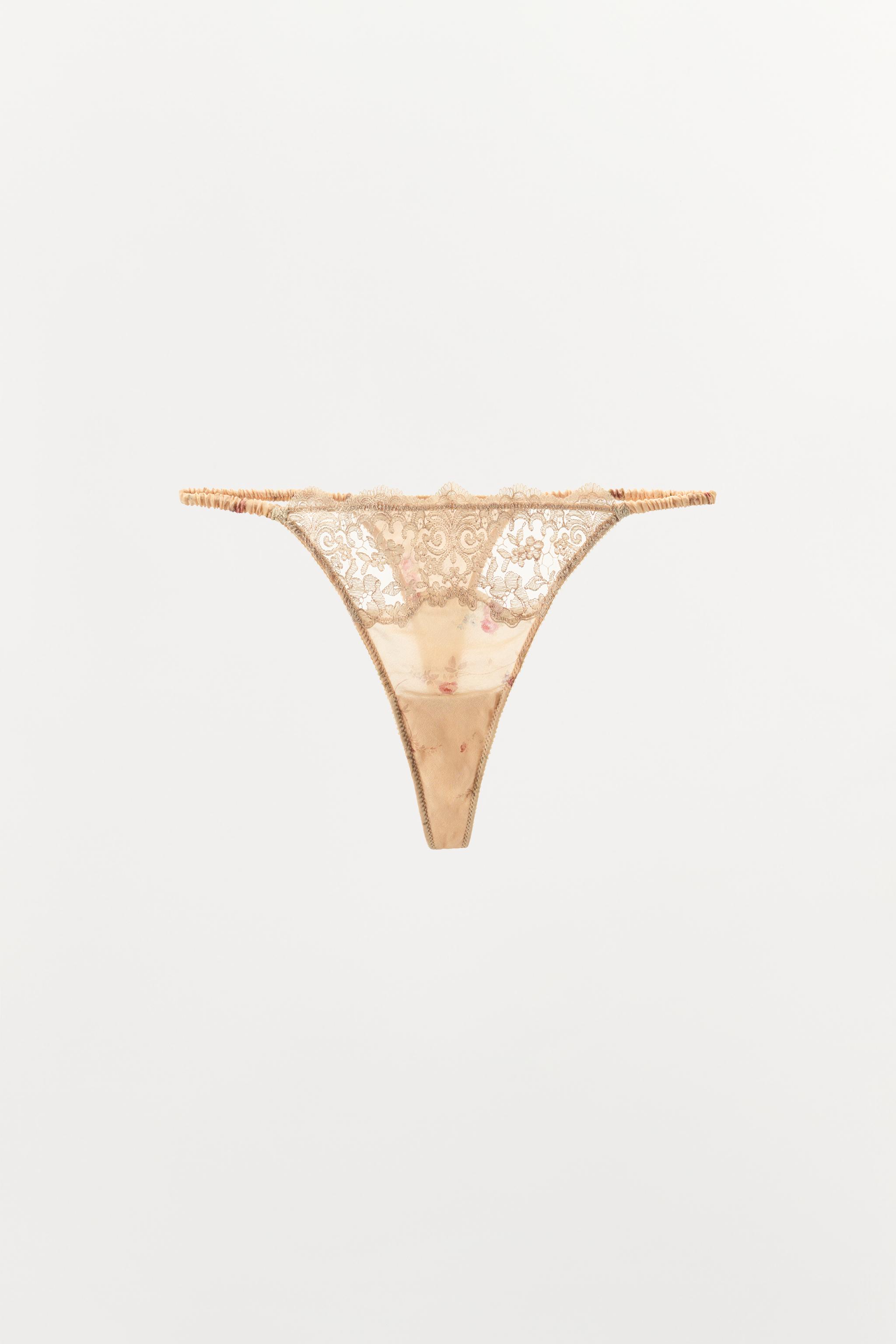 FLORAL LACE PRINT THONG