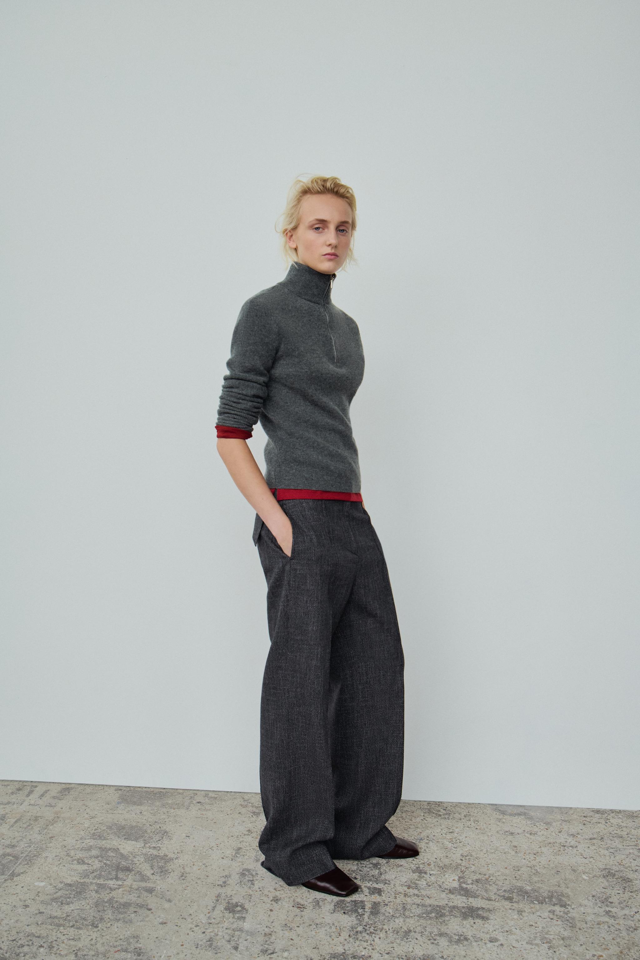 Женские свитеры Zara 100% WOOL ZIP-UP SWEATER — фото 2