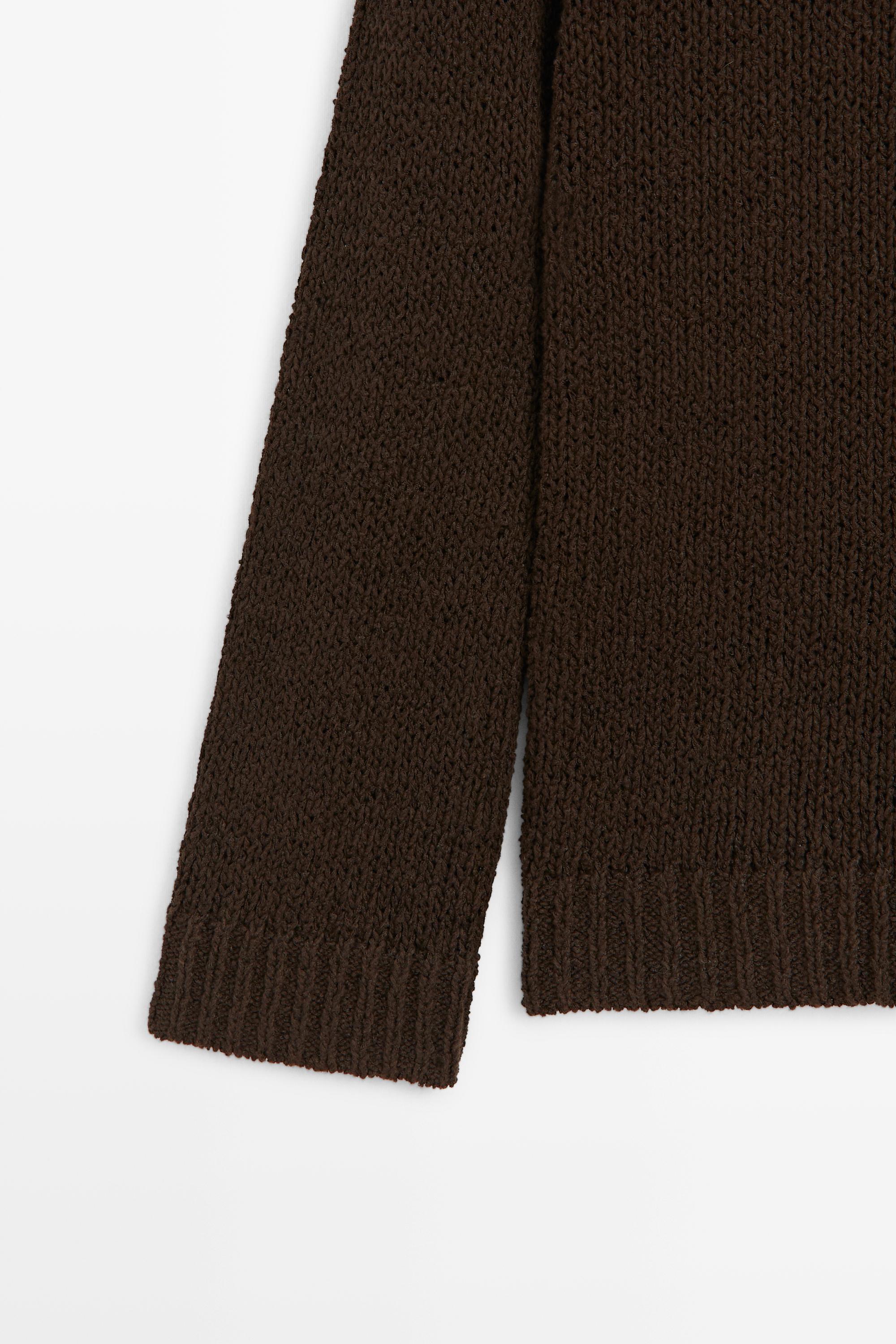Cotton-blend boat-neck knit sweater