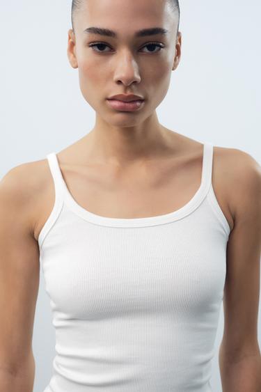 CAMISETA TIRANTES - Blanco de Zara