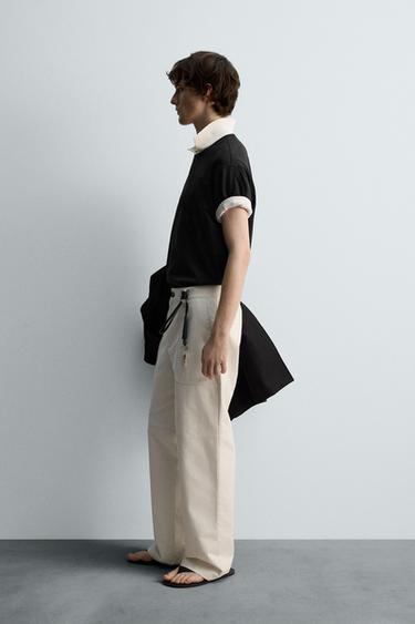 PANTALON REGULAR FIT POCHES - Blanc cassé de Zara - Image 3