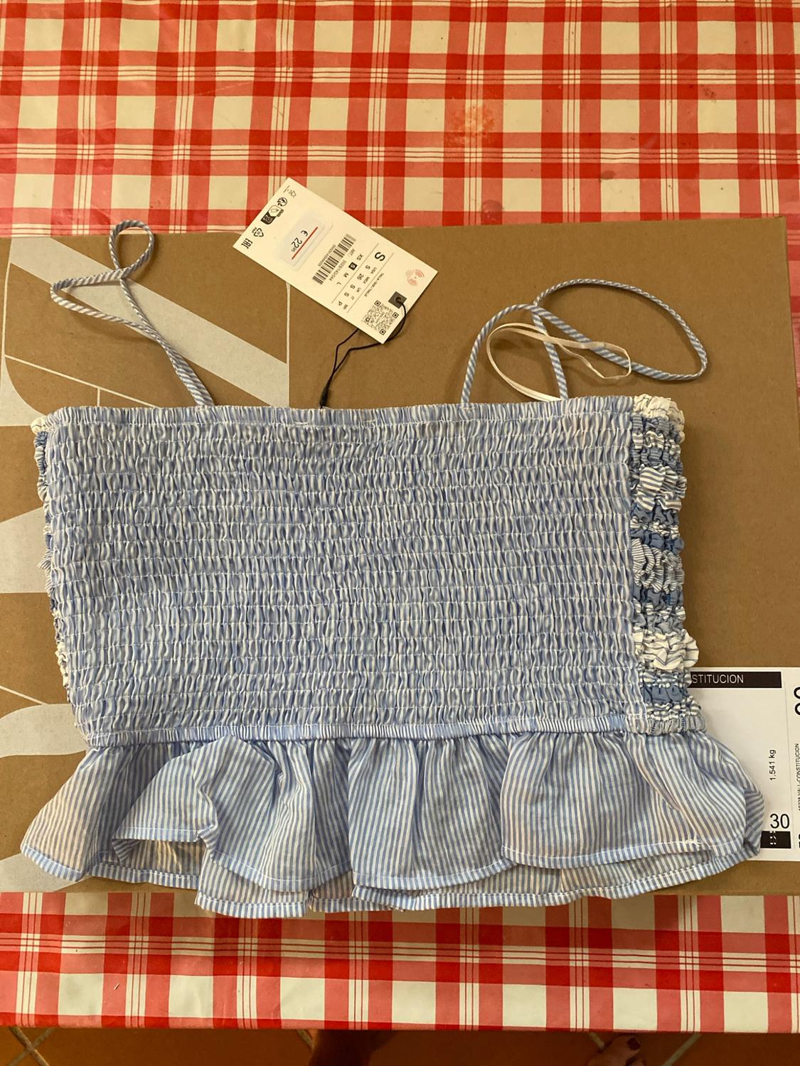 STRIPED SMOCKED TOP - Image 5