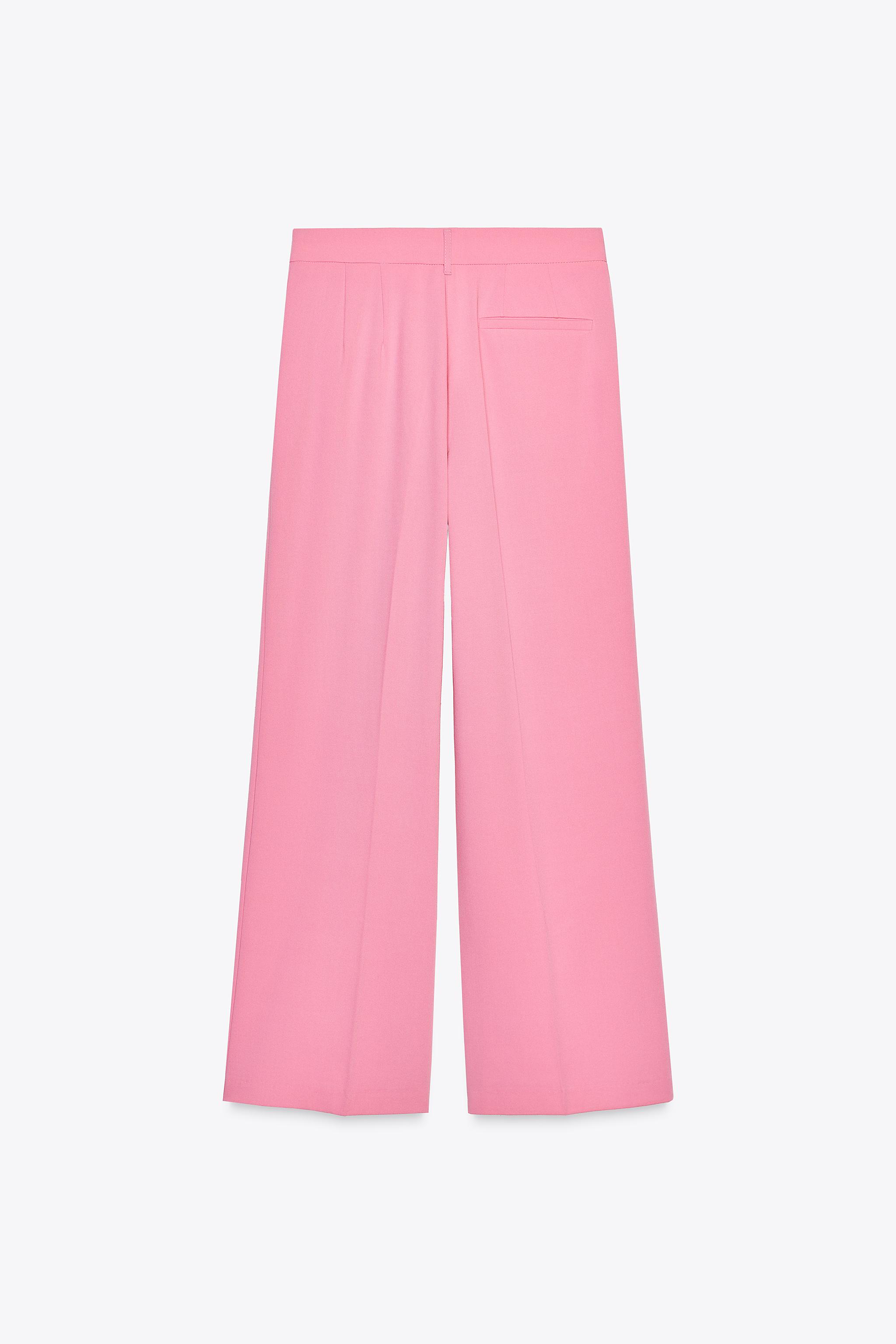 スペイン発送 ZARA プリーツワイドパンツ ピンク 上品カジュアル プリーツ入りパンツ - ピンク | ZARA Japan / 日本