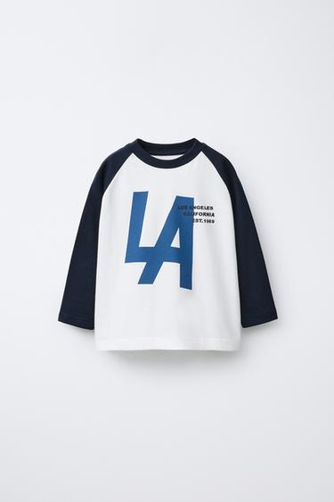 CAMISETA MANGA RANGLÁN VARSITY - Marino de Zara - Imagen 0