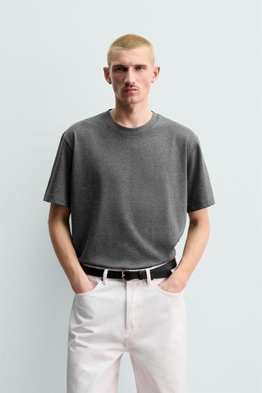ORIGINS HEAVYWEIGHT SHORT SLEEVE T-SHIRT - Grey marl by Zara