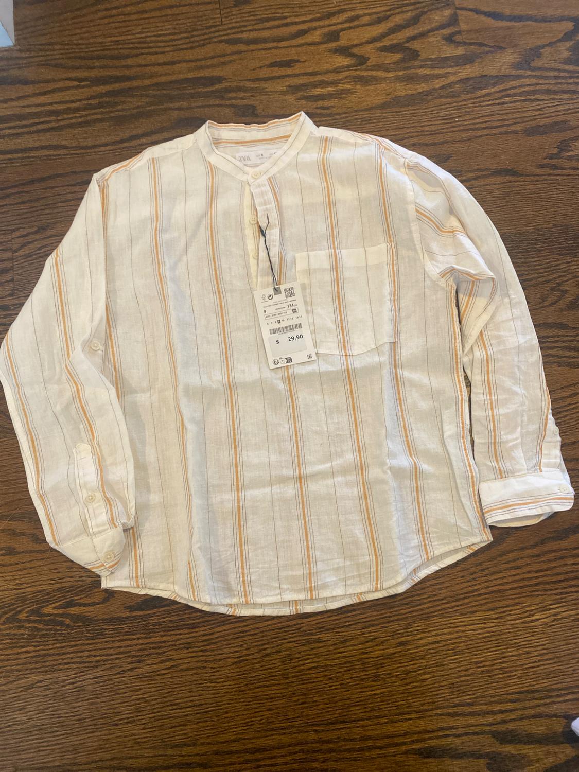 STRIPED LINEN BLEND SHIRT