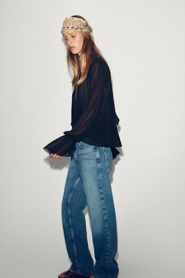 FLOWING RUFFLED TOP - Black by Zara - Image 2