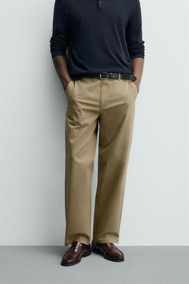 מכנסי Chinos בגזרת STRAIGHT FIT - חול של Zara