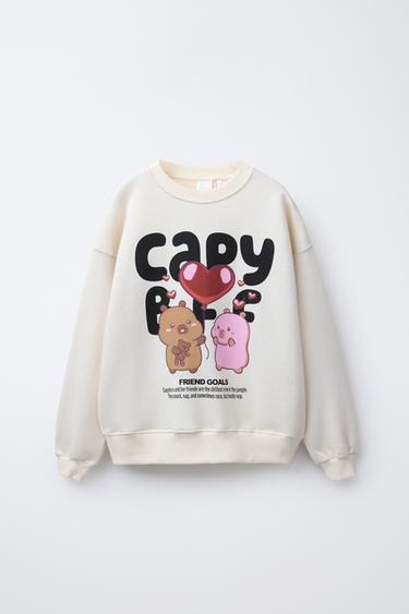 PRINTED SWEATSHIRT - Ecru by Zara - Image 0