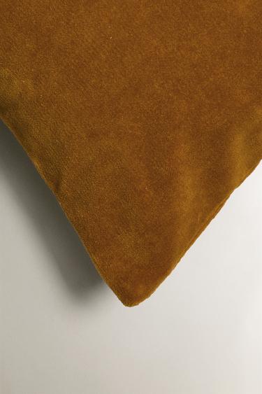 VELVET CUSHION COVER - Mustard by Zara - Image 1