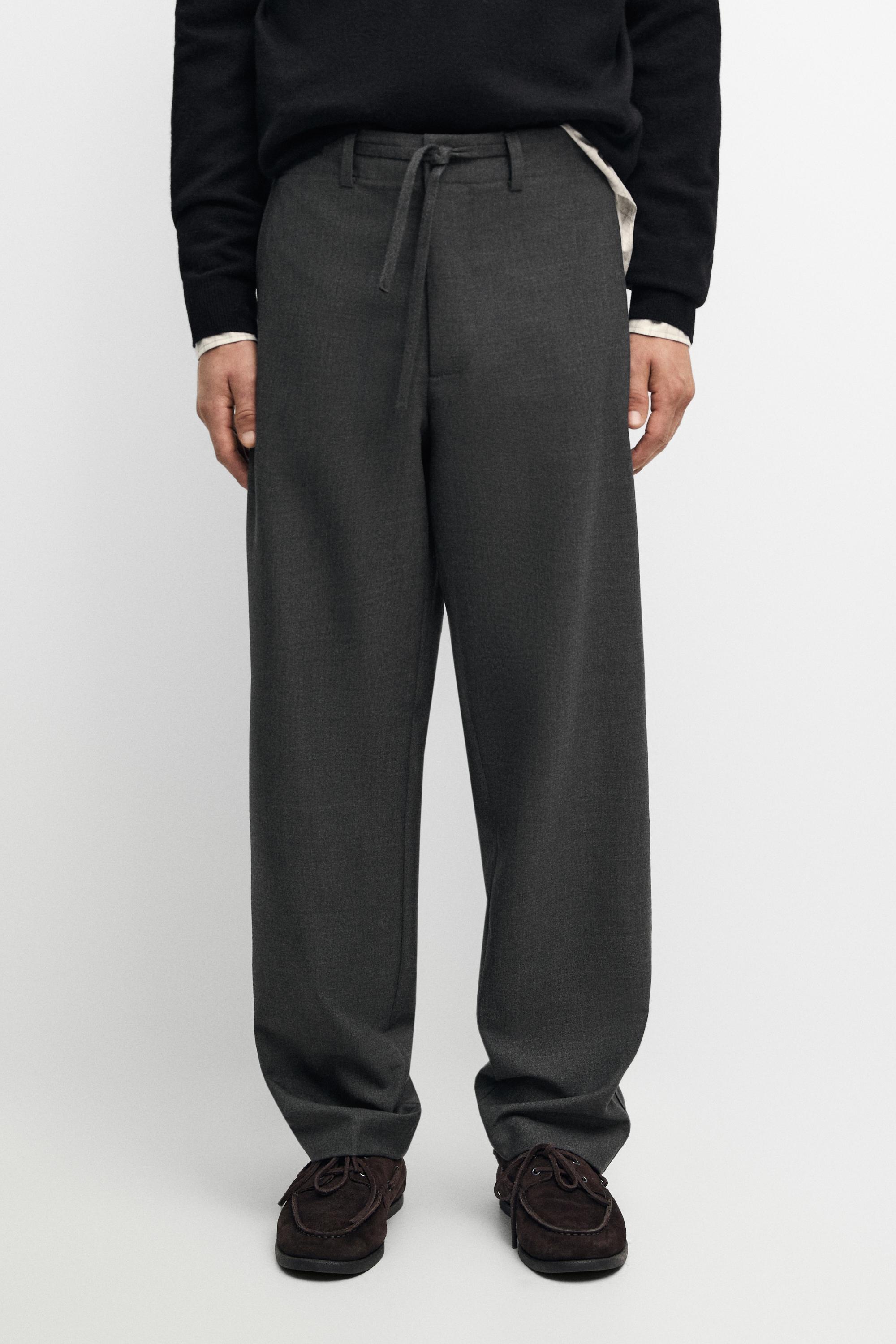 100% Cool Wool Pants - Gray | ZARA United States
