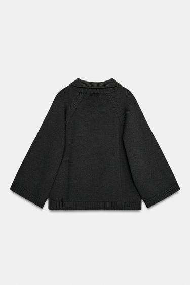 KNIT POLO JUMPER - Black by Zara
