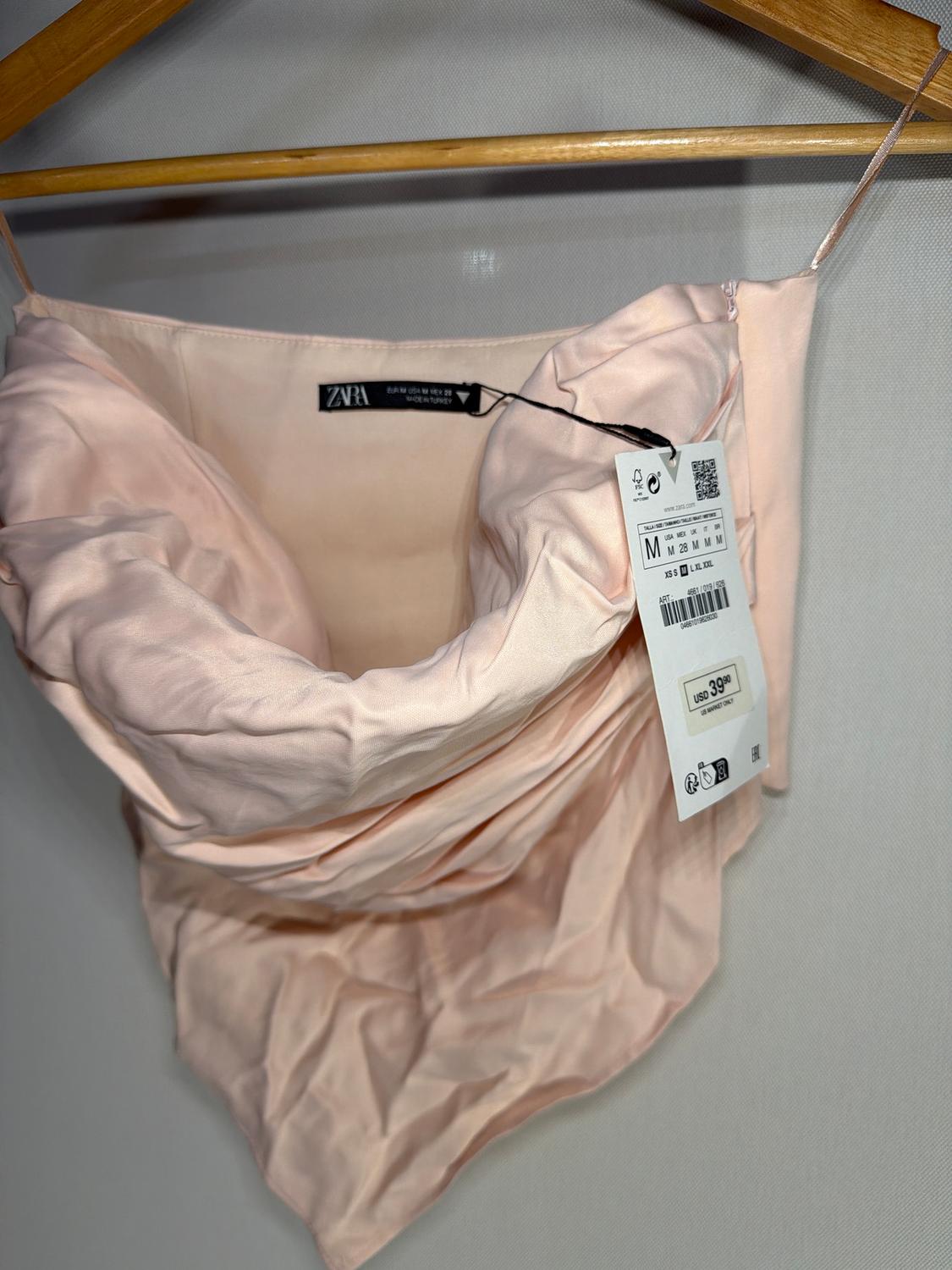 STRAPLESS SATIN EFFECT SCARF TOP - Image 2