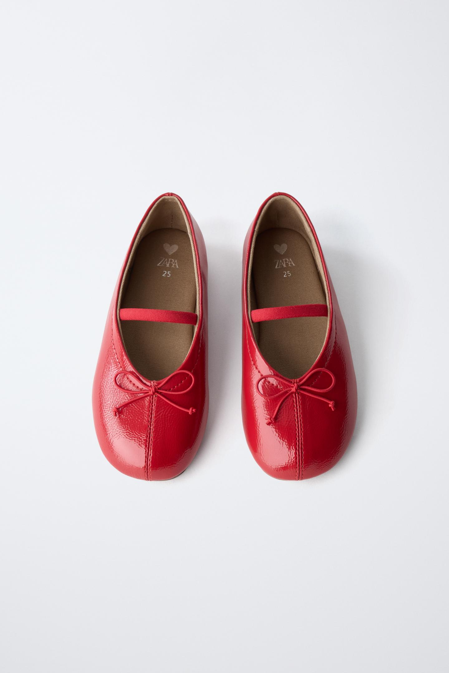 Детские балетки Zara Bow Ballerina Flats, цвет: Красный — фото 6