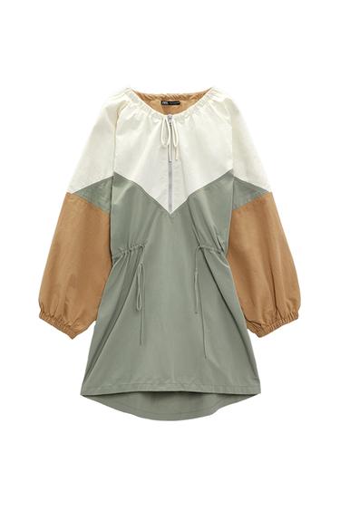 CONTRAST NYLON DRESS