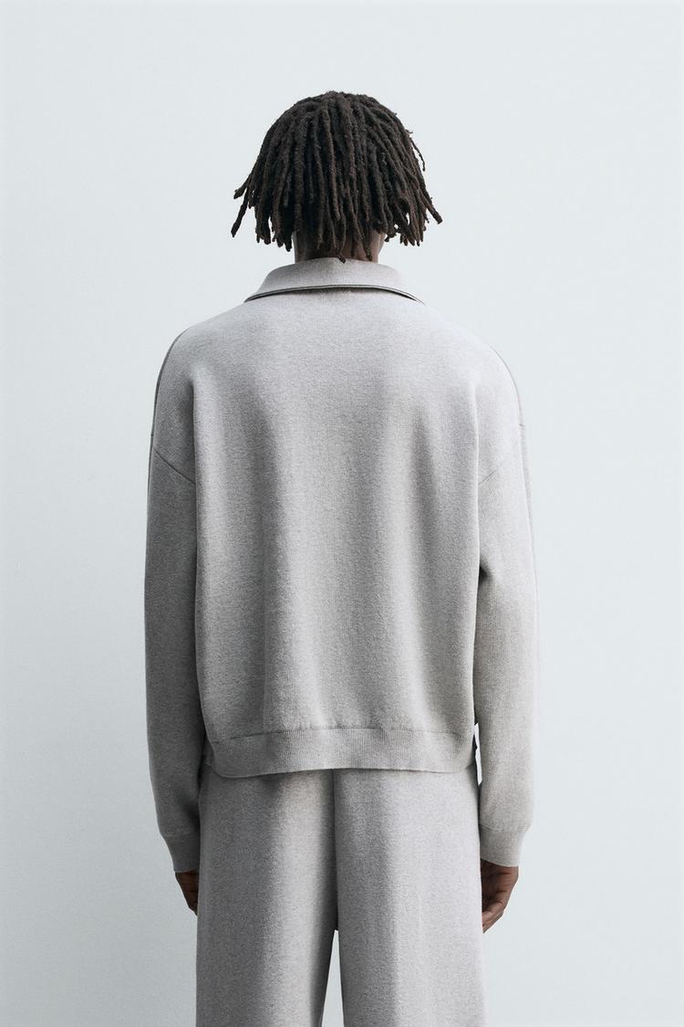 Zara KNIT QUARTER-ZIP POLO SHIRT - thumbnail 4 of 5