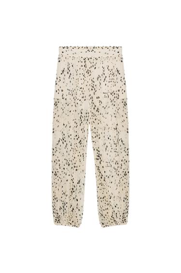 CALÇA BOMBACHA ESTAMPADA ZW COLLECTION - Cru / Preto da Zara