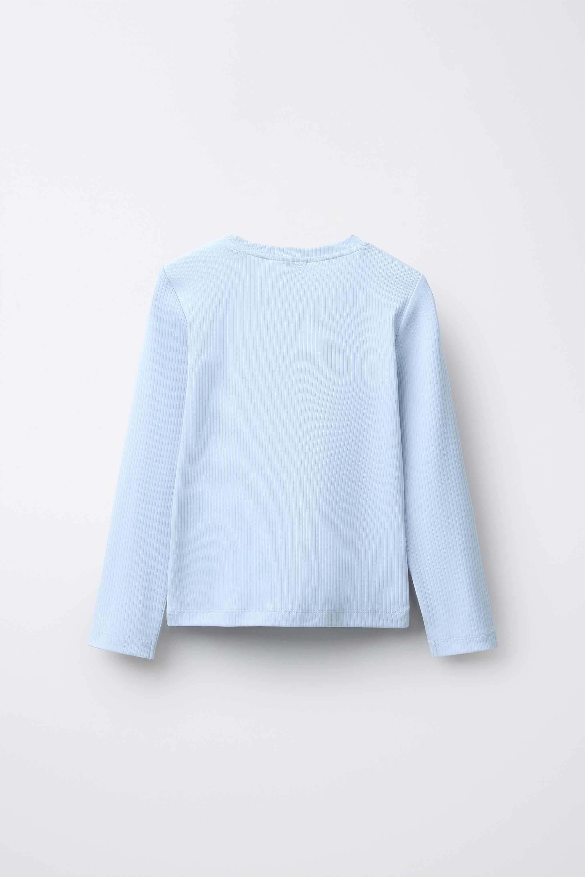 無地リブ編みTシャツ - ブルー | ZARA Japan / 日本