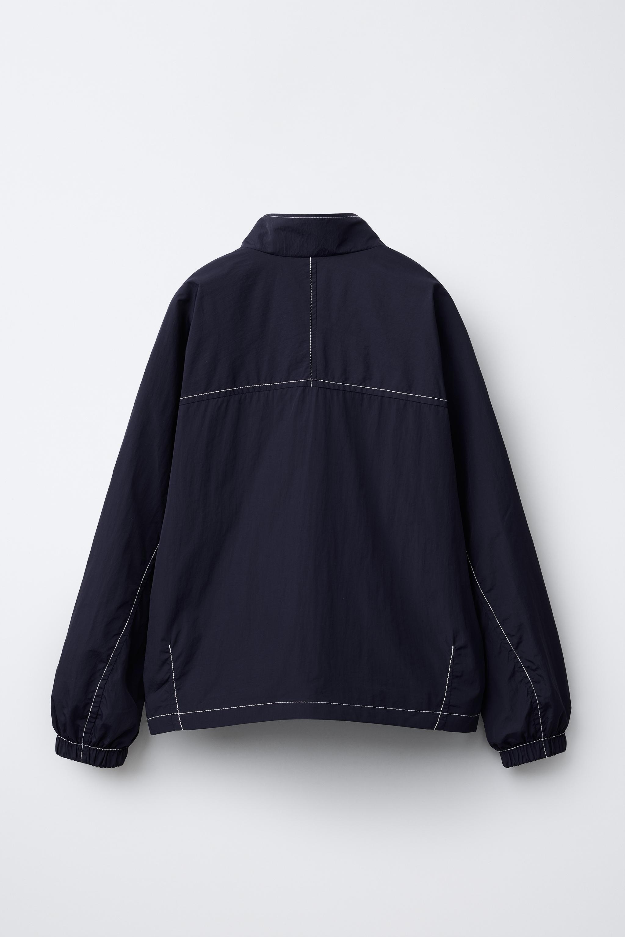むらっち　2点 軽量コントラストステッチレインコート - ネイビーブルー | ZARA
