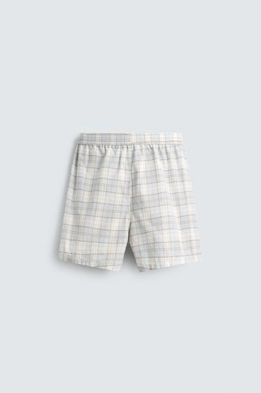 REGULAR FIT CHECK BERMUDA SHORTS - Sky blue by Zara - Image 7