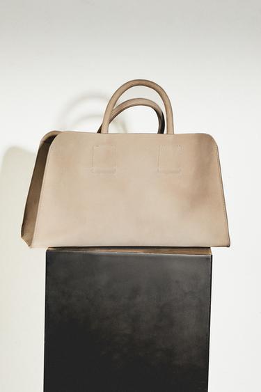 MINI SAC CABAS CUIR NUBUCK - Blanc écru de Zara - Image 5