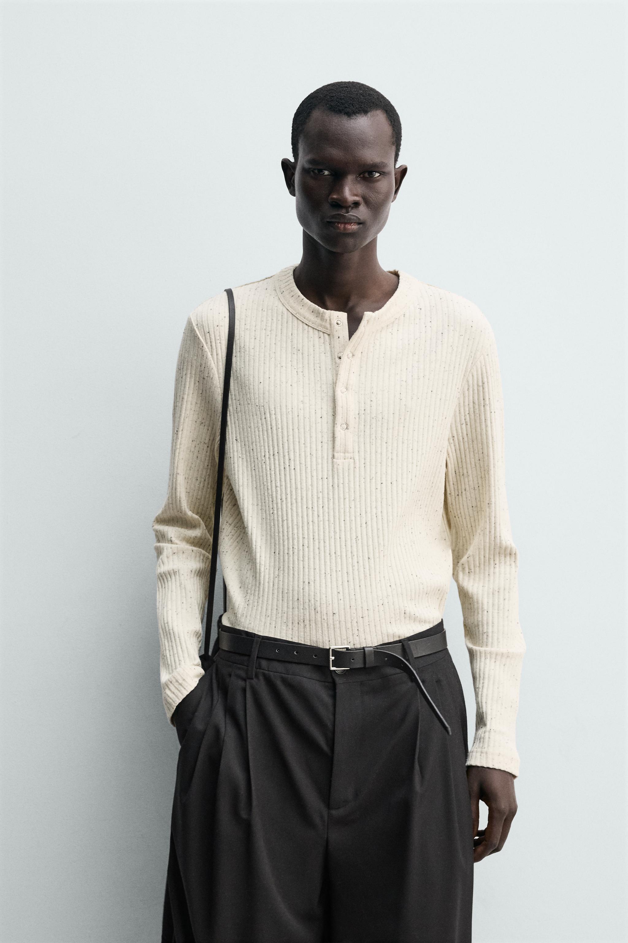 HENLEY RIBBED T-SHIRT