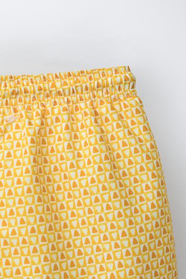 SHORT DE BAIN À IMPRIMÉ GÉOMÉTRIQUE (6-14 ANS) - Jaune de Zara - Image 3
