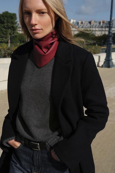 BLØD BASISFRAKKE - Sort fra Zara