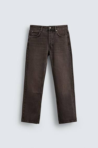REGULAR STRAIGHT FIT JEANS - Brown by Zara