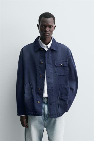 WASHED POCKET JACKET - Bluish by Zara