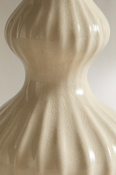 SMALL ENAMELLED STRIPED CERAMIC VASE - Cream by Zara - Image 3