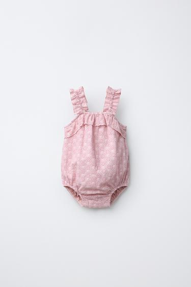 КОМБИНЕЗОН С АЖУРНОЙ ВЫШИВКОЙ — РОЗОВЫЙ от Zara