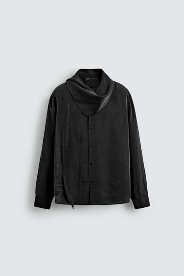 FLOWING BANDANA SHIRT - Black by Zara