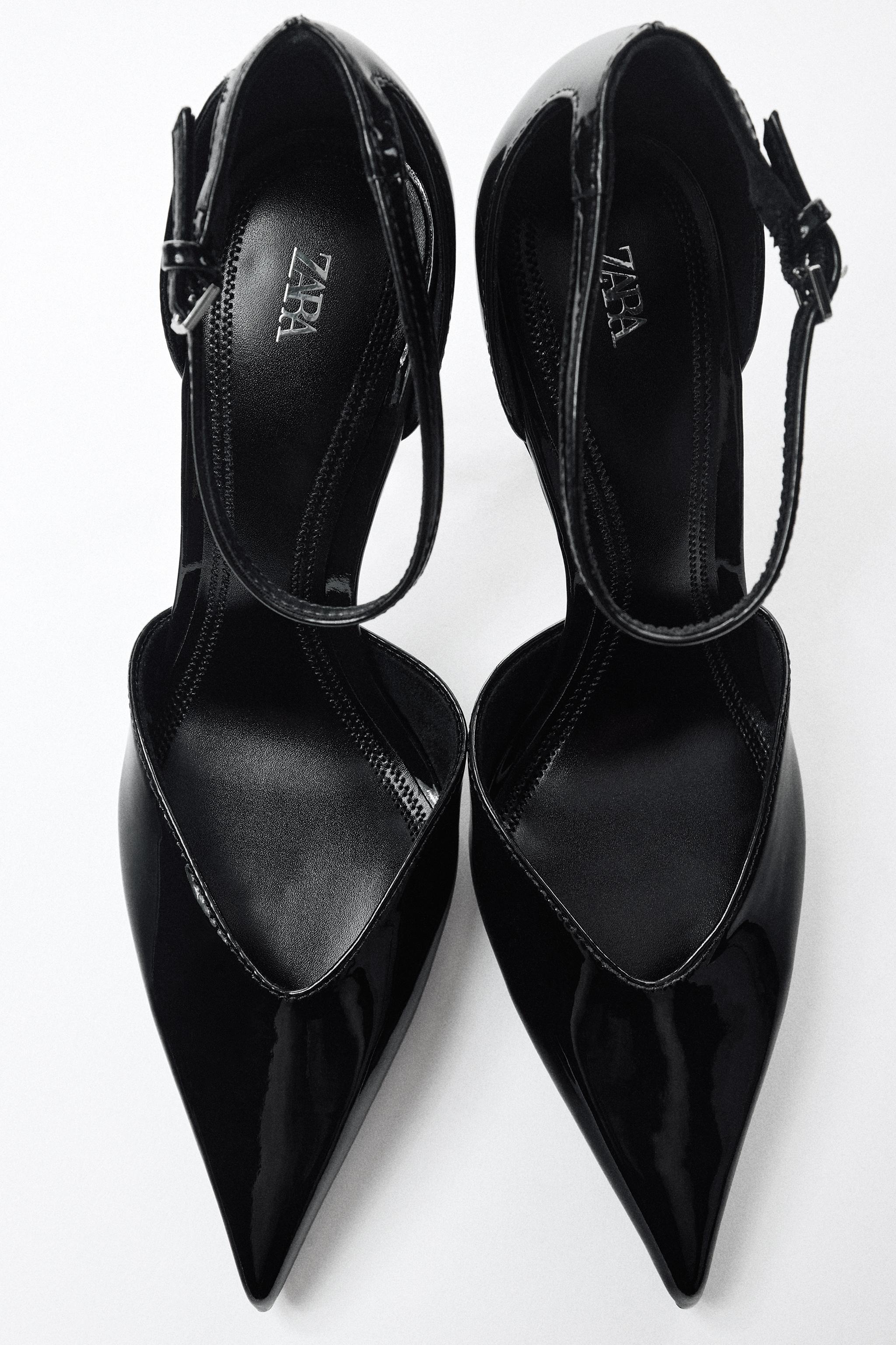 PATENT HIGH-HEEL SHOES — Black