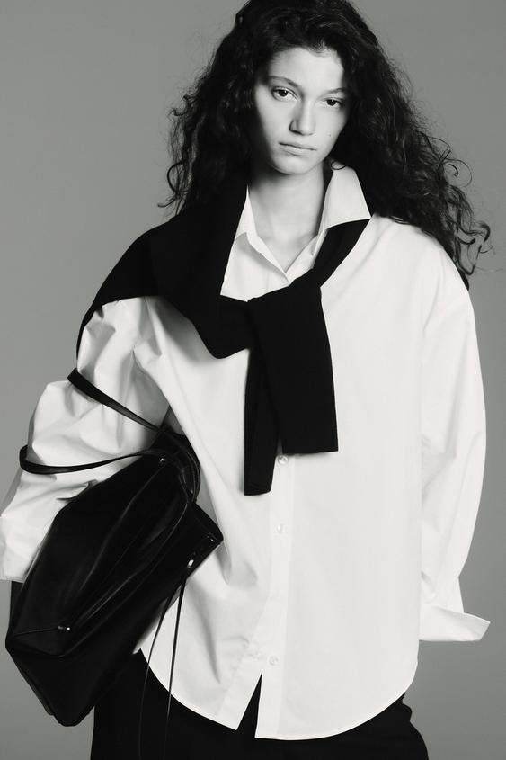 Zara BASIC POPLIN SHIRT - White - Image 0