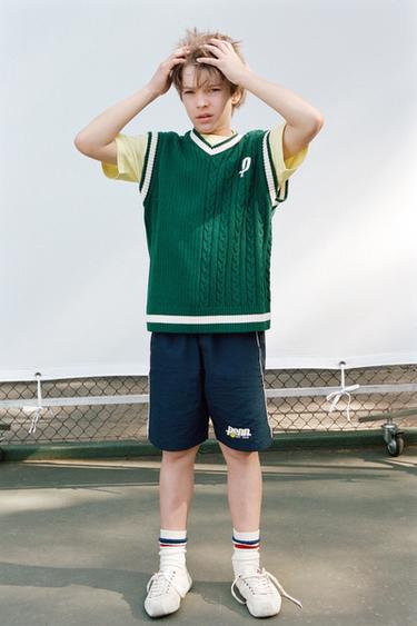 PENN © KNIT WAISTCOAT - Green / Ecru by Zara